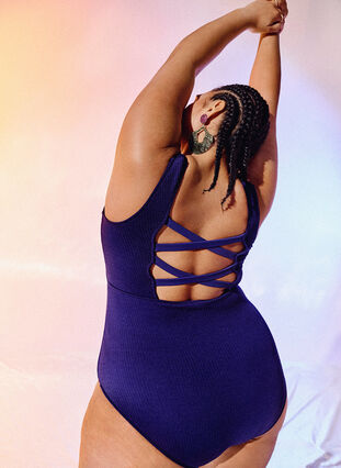 Zizzifashion Swimsuit with cross detail on the back, Astral Aura, Image image number 0
