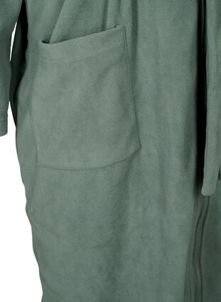 Zizzifashion Bathrobe with zipper and hood, Balsam Green, Packshot image number 3