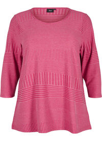 Blouse with 3/4 sleeves and striped pattern