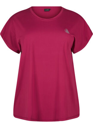 Zizzifashion Solid-coloured workout T-shirt, Anemone, Packshot image number 0