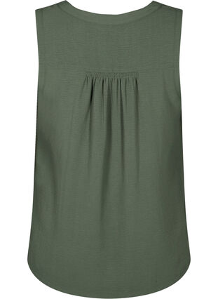 Zizzifashion Sleeveless top with wrinkle details, Thyme, Packshot image number 1