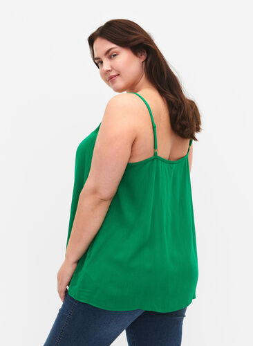 Zizzifashion Strap top in viscose, Jolly Green, Model image number 1