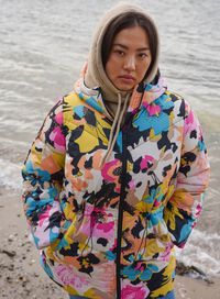 Colourful jacket with hood, , Model