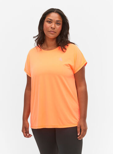 Zizzifashion Short sleeved workout t-shirt, Neon Orange, Model image number 0