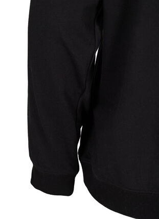 Zizzifashion High neck sweatshirt with zip, Black, Packshot image number 3