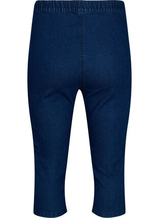 Zizzifashion FLASH - High waisted denim capri trousers with slim fit, Blue denim, Packshot image number 1