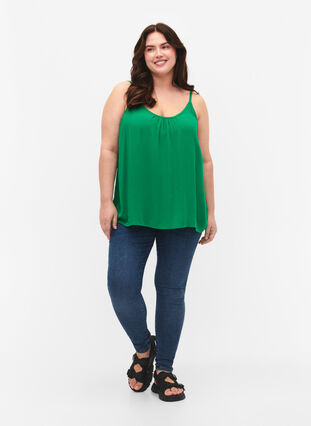 Zizzifashion Strap top in viscose, Jolly Green, Model image number 2