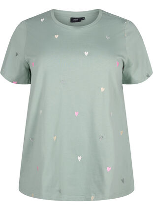 Zizzifashion Organic cotton T-shirt with hearts, Chinois G. Love Emb., Packshot image number 0