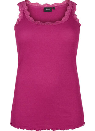 Zizzifashion Top with lace trim, Raspberry Radiance, Packshot image number 0