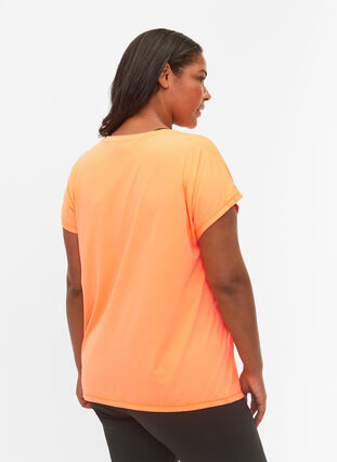 Zizzifashion Short sleeved workout t-shirt, Neon Orange, Model image number 1