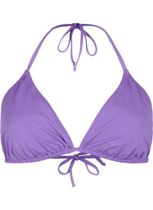 Zizzifashion Solid color triangle bikini top, Royal Lilac, Packshot image number 0