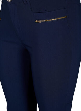 Zizzifashion Close-fitting trousers with zipper details, Night Sky, Packshot image number 2