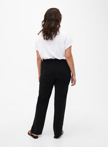 Zizzifashion Classic pants in a viscose mix, Black, Model image number 1