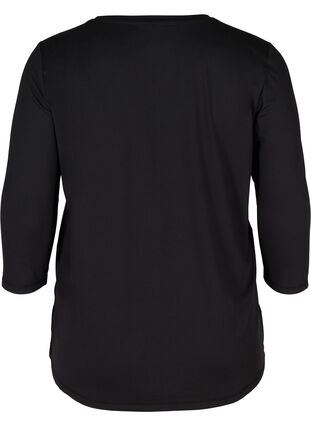 Zizzifashion Training blouse with 3/4 sleeves, Black, Packshot image number 1