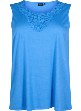 Zizzifashion Sleeveless top with lace, Marina, Packshot image number 0