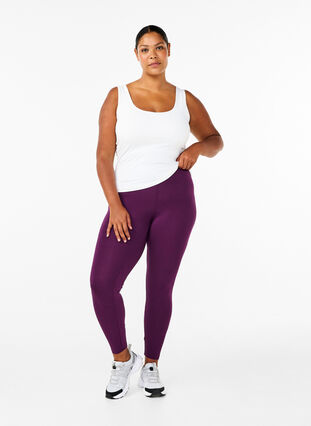 Zizzifashion Basic viscose leggings, Potent Purple, Model image number 2