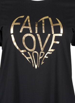 Zizzifashion FLASH - T-shirt with motif, Black Gold Faith, Packshot image number 2