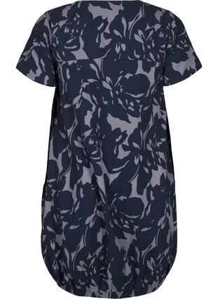 Zizzifashion Short-sleeved cotton dress with print, Skyrocket AOP, Packshot image number 1