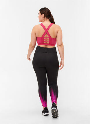 7/8 exercise tights with print details - Black - Sz. 42-60 - Zizzifashion