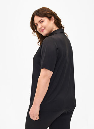 Zizzifashion Polo T-shirt with v-neck, Black, Model image number 1