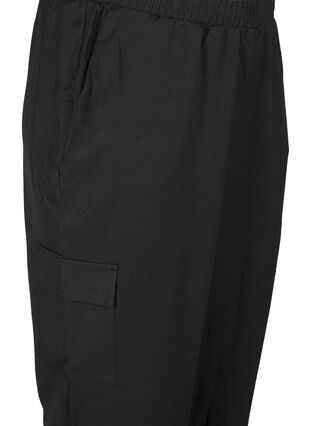 Zizzifashion Trousers with cargo pockets and elasticated waist, Black, Packshot image number 2