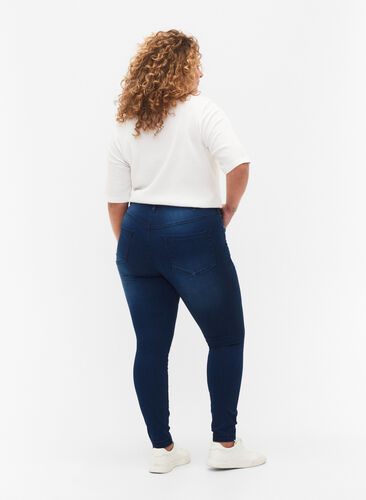 Zizzifashion Super slim Amy jeans with high waist, Blue Denim, Model image number 1