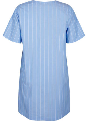 Zizzifashion Striped dress in organic cotton, Blue Stripe, Packshot image number 1