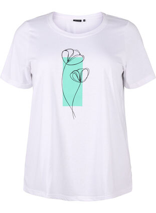 Zizzifashion FLASH - T-shirt with motif, Bright White Flower, Packshot image number 0