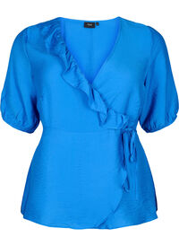 Wrap blouse in viscose with 1/2 sleeves