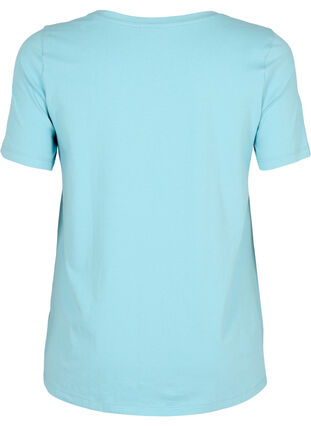 Zizzifashion Basic plain cotton t-shirt, Reef Waters, Packshot image number 1