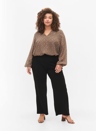 Zizzifashion Loose trousers with pockets, Black, Model image number 4