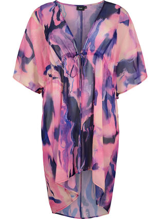 Zizzifashion Beach kimono with print, Purple Swirl, Packshot image number 0