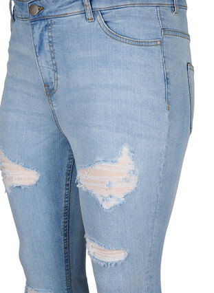 Zizzifashion Slim fit jeans with abrasion details, Light Blue, Packshot image number 2