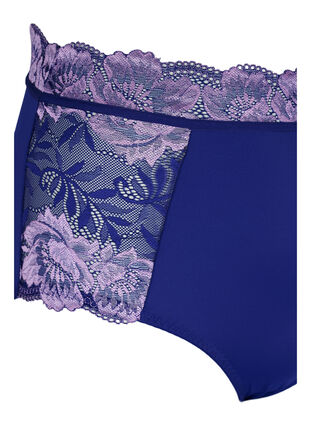 Hipster with high waist and lace - Purple - Sz. 42-60 - Zizzifashion