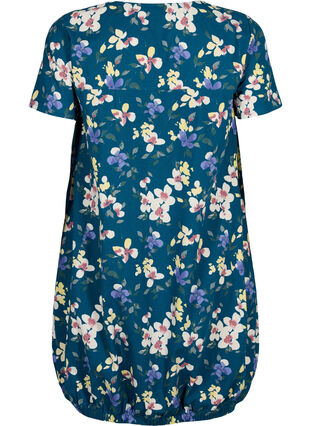 Zizzifashion Short-sleeved, printed cotton dress, Legion Blue, Packshot image number 1