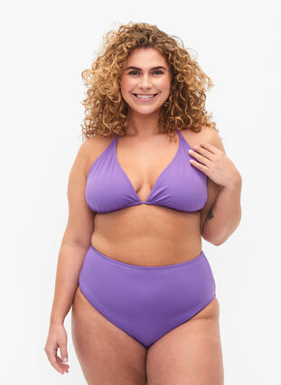 Zizzifashion Bikini bottoms with high waist, Royal Lilac, Model image number 0