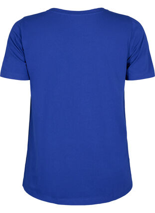 Zizzifashion Solid-coloured basic cotton T-shirt, Sodalite Blue, Packshot image number 1