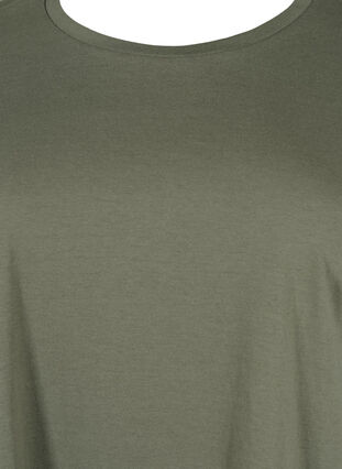 Zizzifashion Short sleeved cotton blend t-shirt, Dusty Olive, Packshot image number 2
