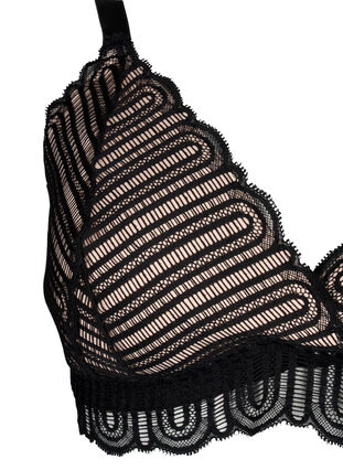 Zizzifashion Bralette with lace and soft padding, Black, Packshot image number 2