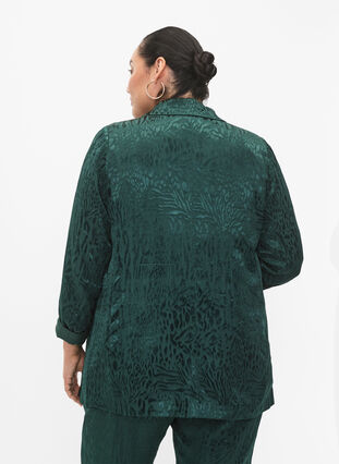 Zizzifashion Viscose blazer with tone-on-tone print, Ponderosa Pine, Model image number 1
