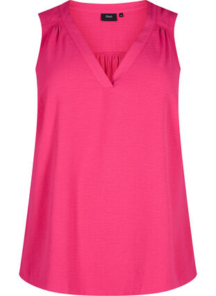 Zizzifashion Sleeveless top with wrinkle details, Pink Peacock, Packshot image number 0