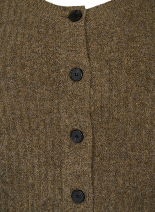 Zizzifashion Ribbed knitted cardigan with buttons, Brown Mel., Packshot image number 2
