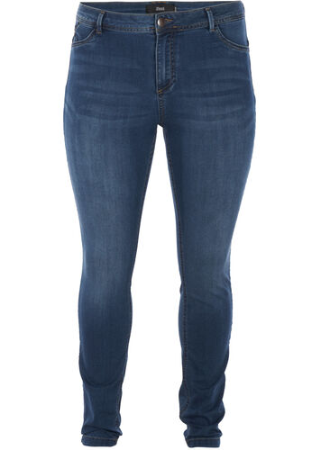 Zizzifashion Extra slim fit Amy jeans with a high waist, Blue d. washed, Packshot image number 0