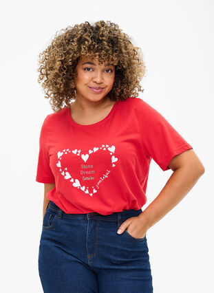 Zizzifashion FLASH - T-shirt with motif, High Risk Red Heart, Model image number 0