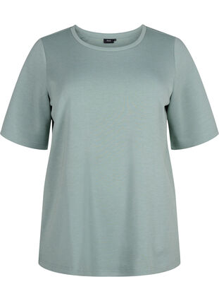 Zizzifashion T-shirt in modal mix, Chinois Green, Packshot image number 0