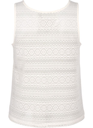 Sleeveless top with hole pattern, Off White, Packshot image number 1