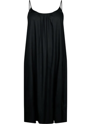 Zizzifashion Sleeveless midi dress in viscose, Black, Packshot image number 0