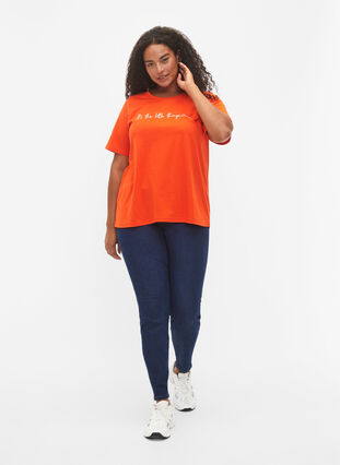 Zizzifashion FLASH - T-shirt with motif, Orange.com, Model image number 2