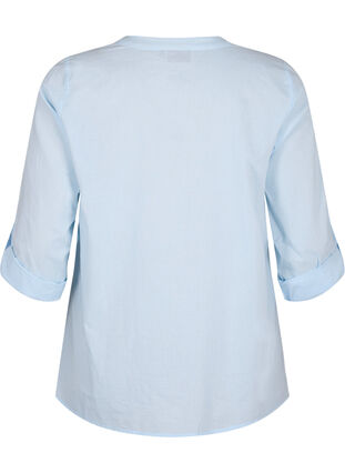 Zizzifashion FLASH - Shirt with crochet detail, Cashmere Blue, Packshot image number 1