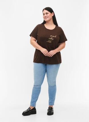 Zizzifashion Cotton T-shirt with print, Demitasse W. POS, Model image number 2